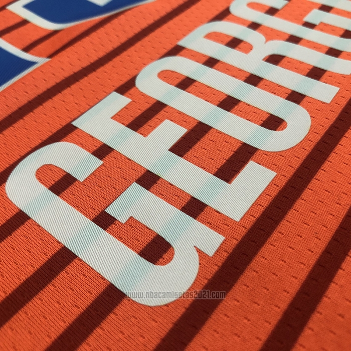 Camiseta Oklahoma City Thunder Paul George #13 Statement 2021 Naranja